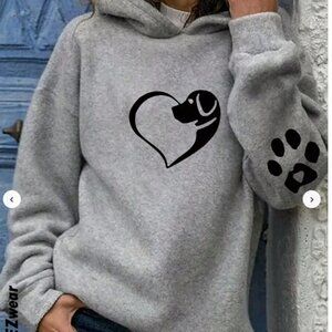 NEW! Size M EZwear Women's Hooded Printed Fleece Sweatshirt